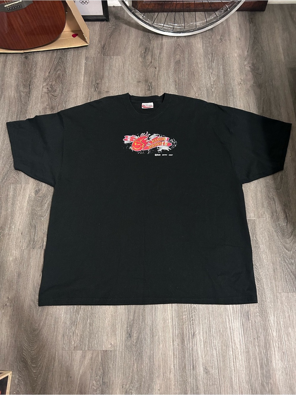 Vintage Kevin Harvick NASCAR Chase Authentics Sz 3XL Racing Flames Smiley Black